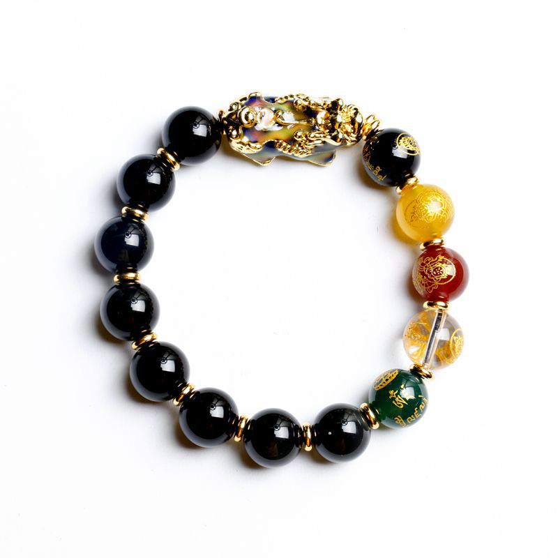 Buddha Stonesの色が変わるPiXiu黒曜石の開運財運ブレスレット - image 2
