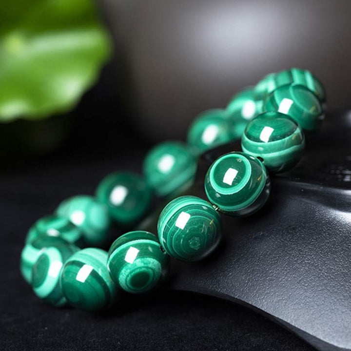 Buddha Stones天然マラカイト 保護 静寂 ブレスレット