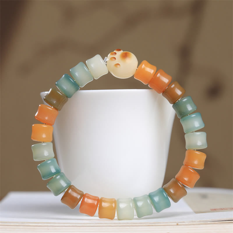 Buddha Stonesカラフルな菩提樹の実 猫の足跡 知恵のブレスレット - 菩提樹（吉兆♥幸運） - image 1