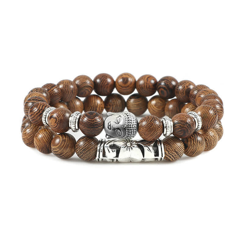 Buddha Stones2個入り 天然水晶瑪瑙 仏陀守護ブレスレット