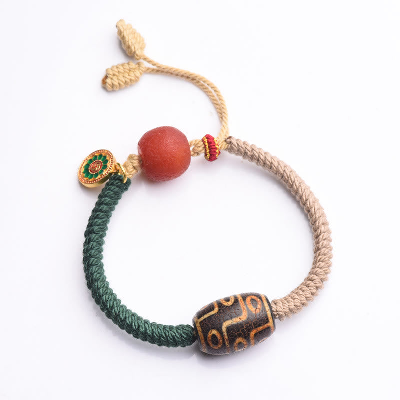 Buddha Stones手作りチベット九眼ビーズ富ロープブレスレット