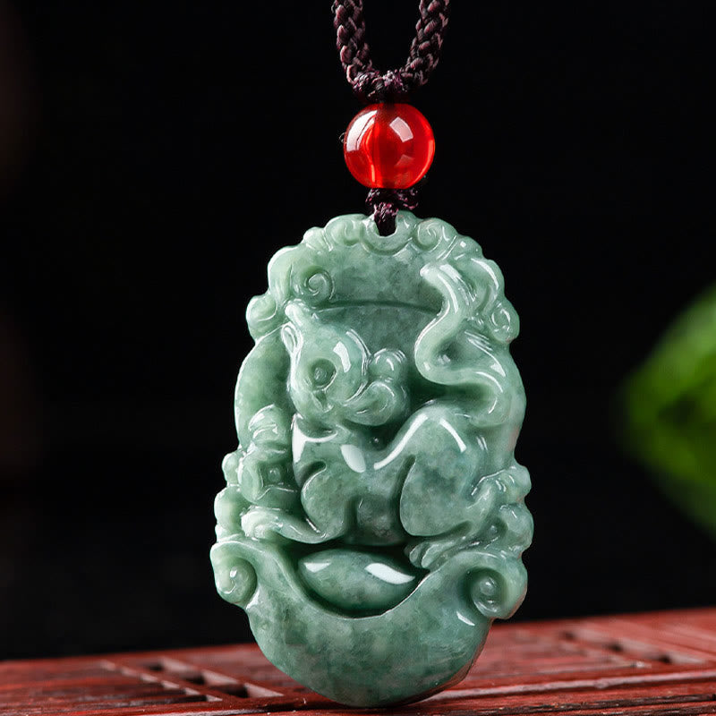 Buddha Stones天然翡翠12星座繁栄ネックレスペンダント - image 11