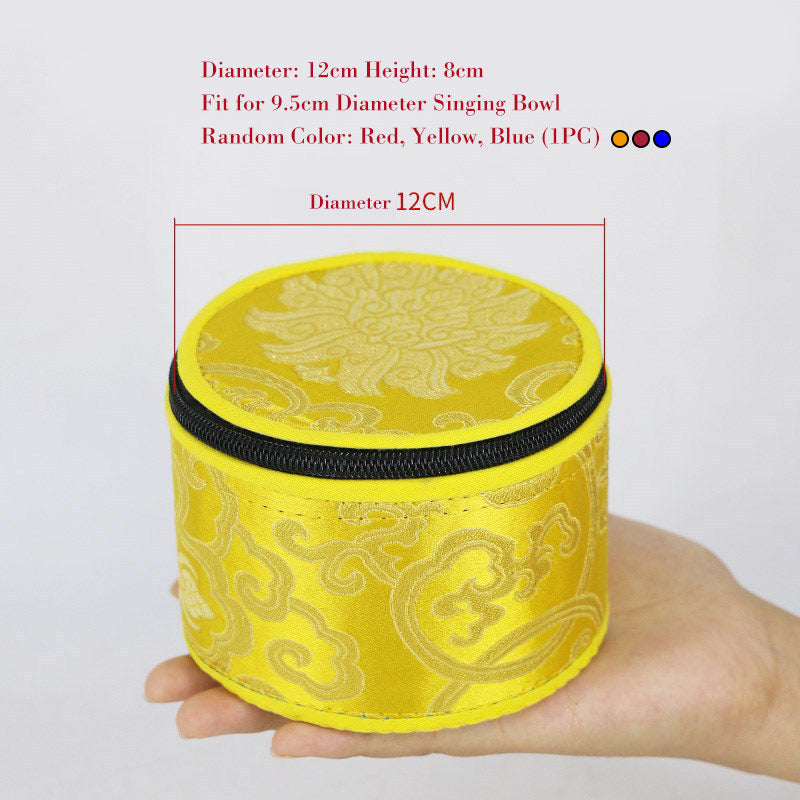 ジッパー開閉装飾付きチベットシンギングボウル収納バッグ（Buddha Stones）