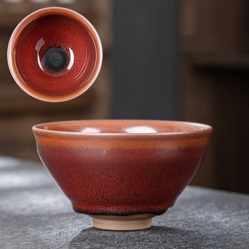 Buddha Stonesヴィンテージレッドブラウン中国Jianzhan磁器ティーカップカンフーティーカップ