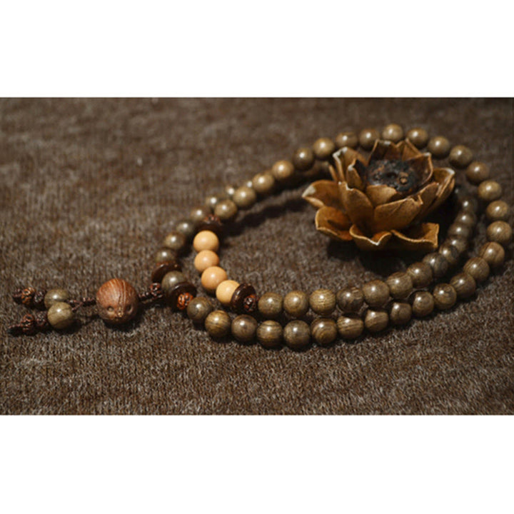 Buddha Stonesチベット白檀守護チャームMalaブレスレット