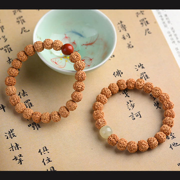 Buddha Stonesチベット ルドラークシャ 菩提樹 富と縁起のブレスレット