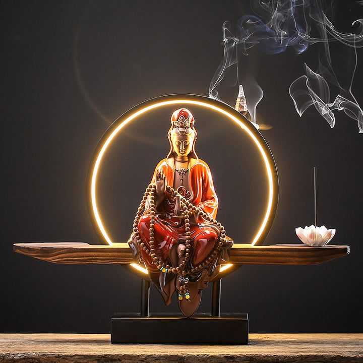 Buddha Stones仏陀 観音 陶器 蓮 リラクゼーション 香炉 装飾