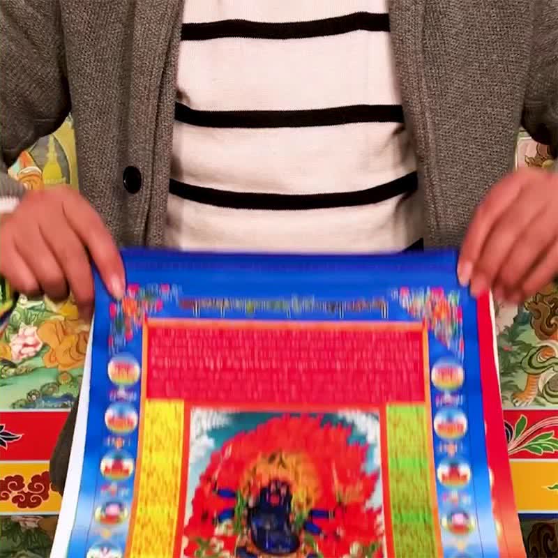 Buddha Stones チベットの10色風馬仏像ヒーリング縁起屋外祈祷旗 - image 3