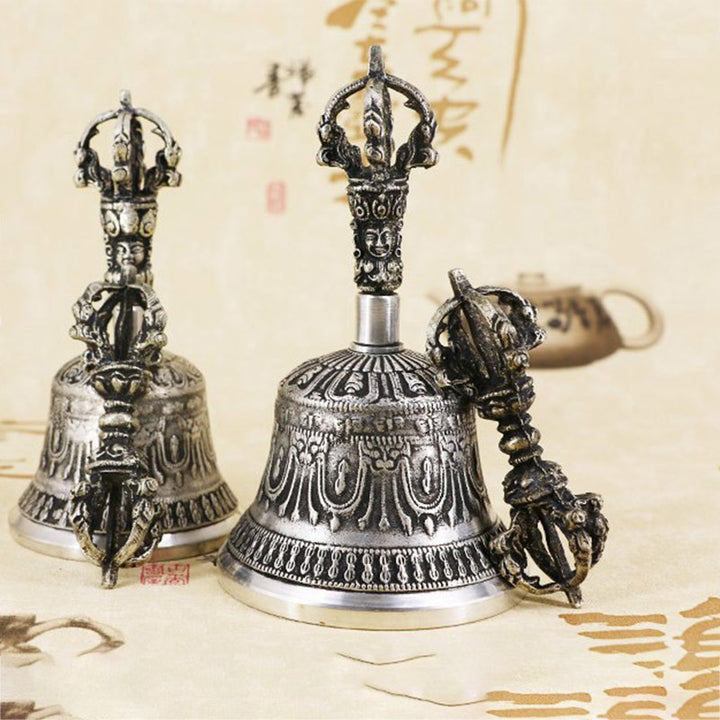 Buddha Stonesチベット瞑想ベルと金剛杵ドルジェ銅製装飾セット - image 23