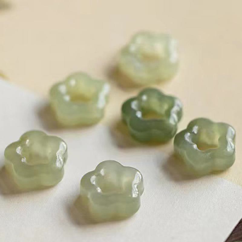 Buddha Stones繊細な和田翡翠 シアン翡翠 幸運の花チャームネックレスペンダント