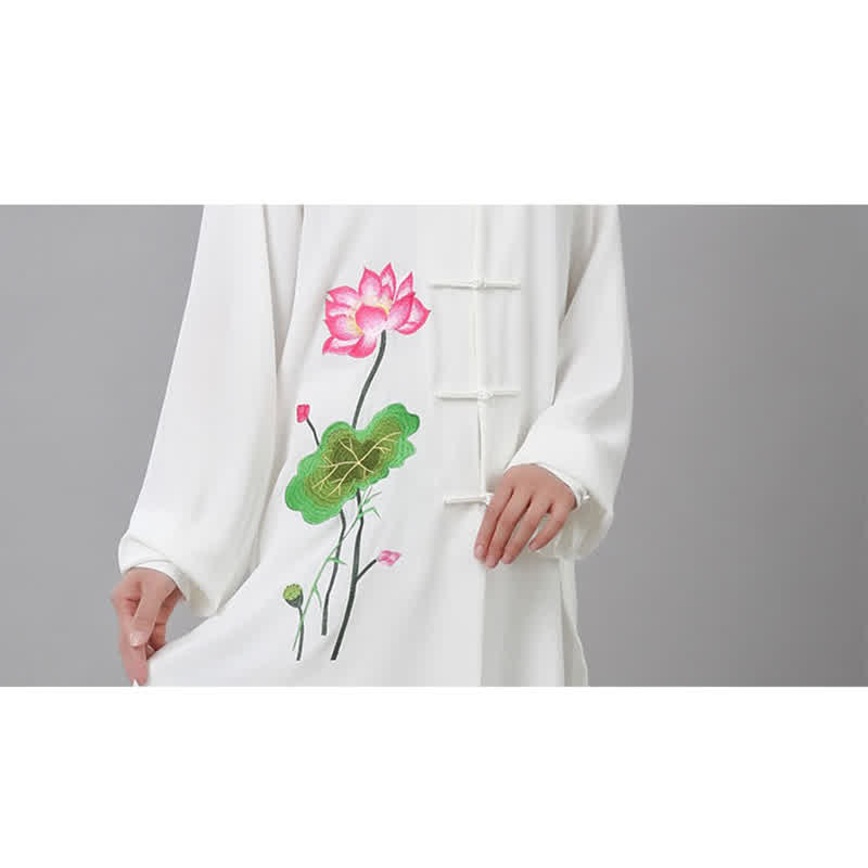 Buddha Stones蓮の花 葉模様 太極拳 瞑想 祈り スピリチュアル 禅 練習 服 レディース セット - image 19