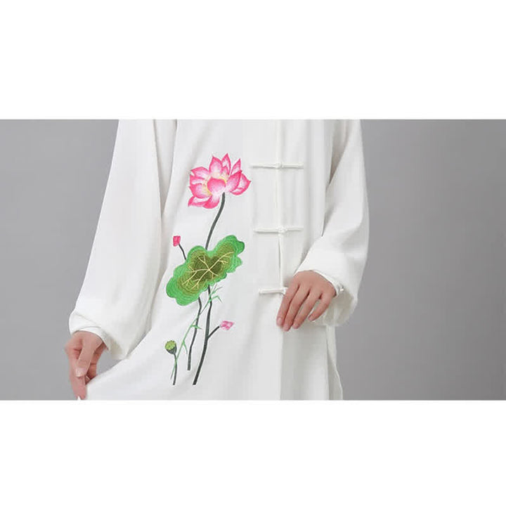 Buddha Stones蓮の花 葉模様 太極拳 瞑想 祈り スピリチュアル 禅 練習 服 レディース セット - image 19