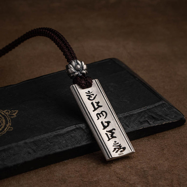 Buddha Stones999スターリングシルバーオーム・マニ・パドメ・フム彫刻入り 蓮の知恵ネックレスペンダント - image 14