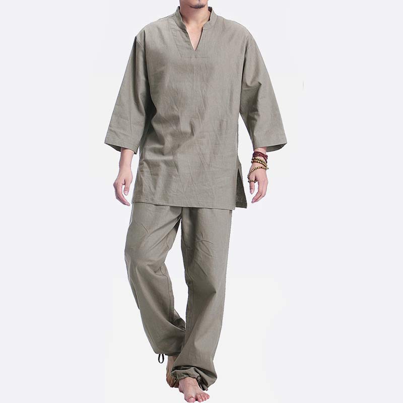 Buddha Stones瞑想 祈り スピリチュアル 禅 練習 ヨガ ウェア メンズ セット - image 1