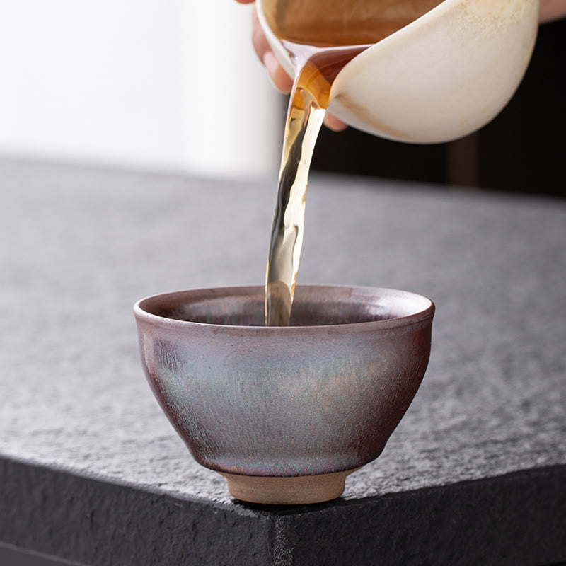 Buddha Stones中国ピンクゴールド Jianzhan 磁器ティーカップカンフーティーカップ