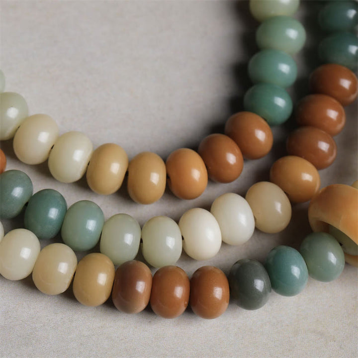 Buddha Stones 108マーラー数珠ビーズ グラデーション 菩提樹 仏陀 手彫り 平和ブレスレット - image 5