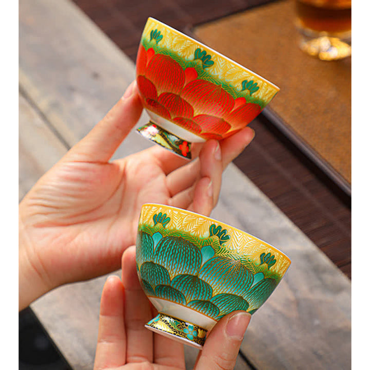 Buddha Stones蓮 陶器 ティーカップ フラワー ティーカップ 100ml