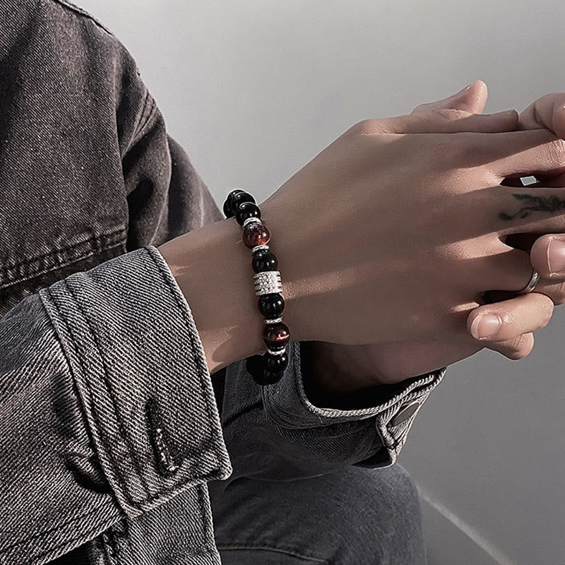 Buddha Stones天然黒曜石 タイガーアイ 強さと充実感のブレスレット - image 13