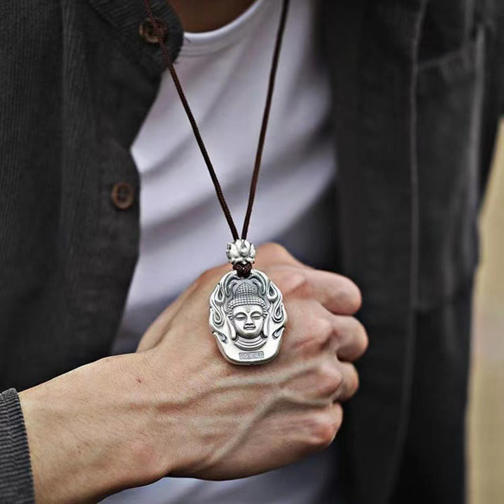 Buddha Stones十二支誕生仏オーム・マニ・パドメ・フムフム 蓮の慈悲のネックレスペンダント - image 5