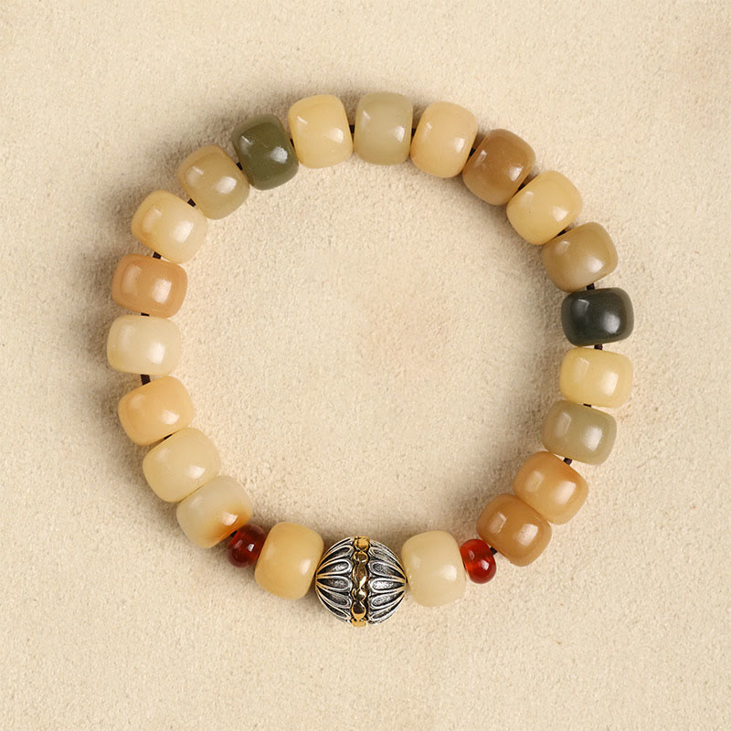 Buddha Stones天然菩提樹 屍の森の王オーム・マニ・パドメ・フム知恵のブレスレット