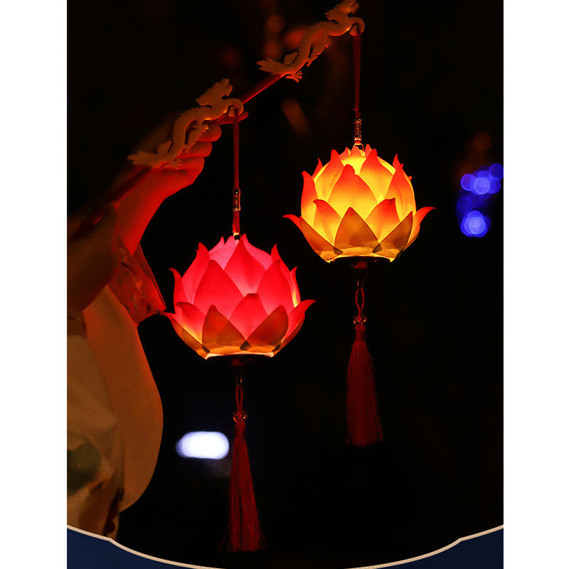 Buddha StonesDIY蓮の花ドラゴンランタンタッセルランプ装飾