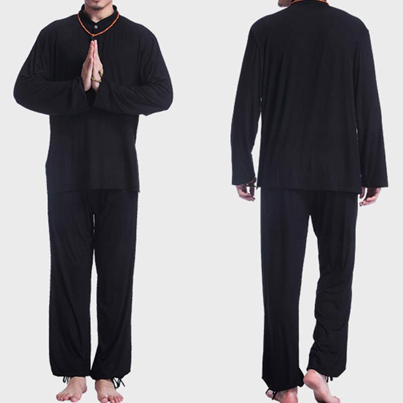 Buddha Stones瞑想 祈り スピリチュアル 禅 太極拳 練習 ヨガ ウェア メンズ セット - image 19