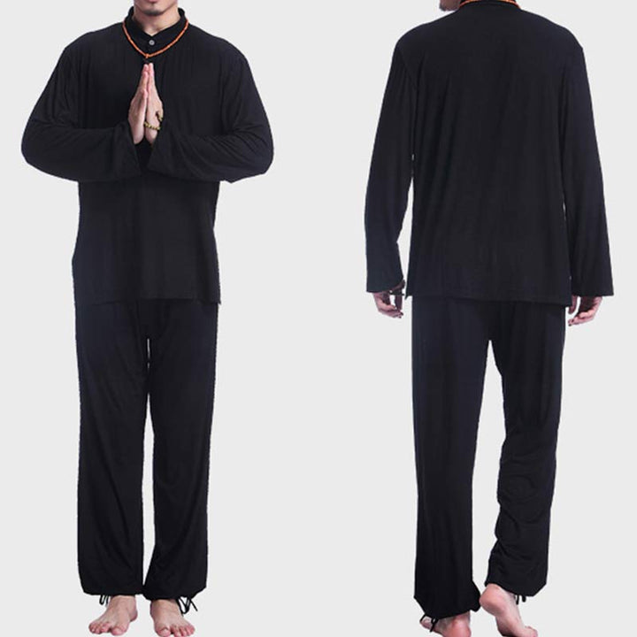 Buddha Stones瞑想 祈り スピリチュアル 禅 太極拳 練習 ヨガ ウェア メンズ セット - image 19
