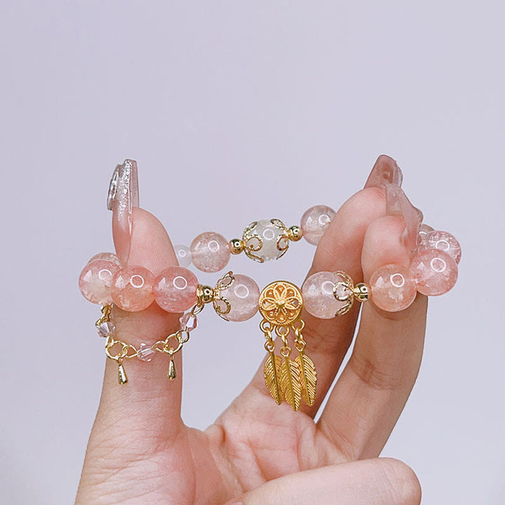 Buddha Stonesガラスビーズドリームキャッチャーお守りブレスレット