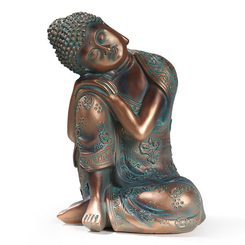 Buddha Stonesチベットの瞑想仏 静寂の樹脂像 装飾