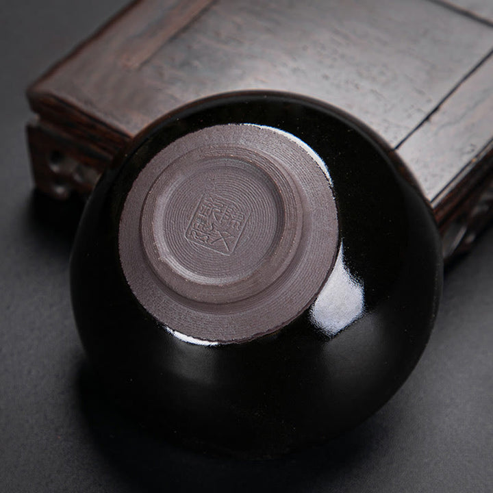 Buddha Stones金彩 メープルリーフ 中国 建璽 陶器 ティーカップ 天目 カンフー ティーカップ ボウル