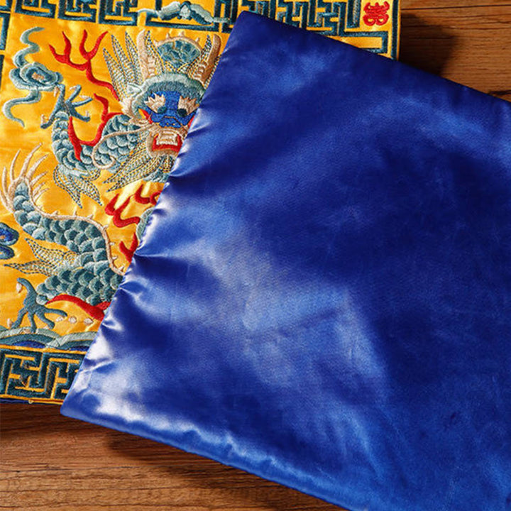 Buddha Stones鳳凰 龍 麒麟 刺繍 カップマットパッド ティーカップコースター スクエア カンフーティーマット