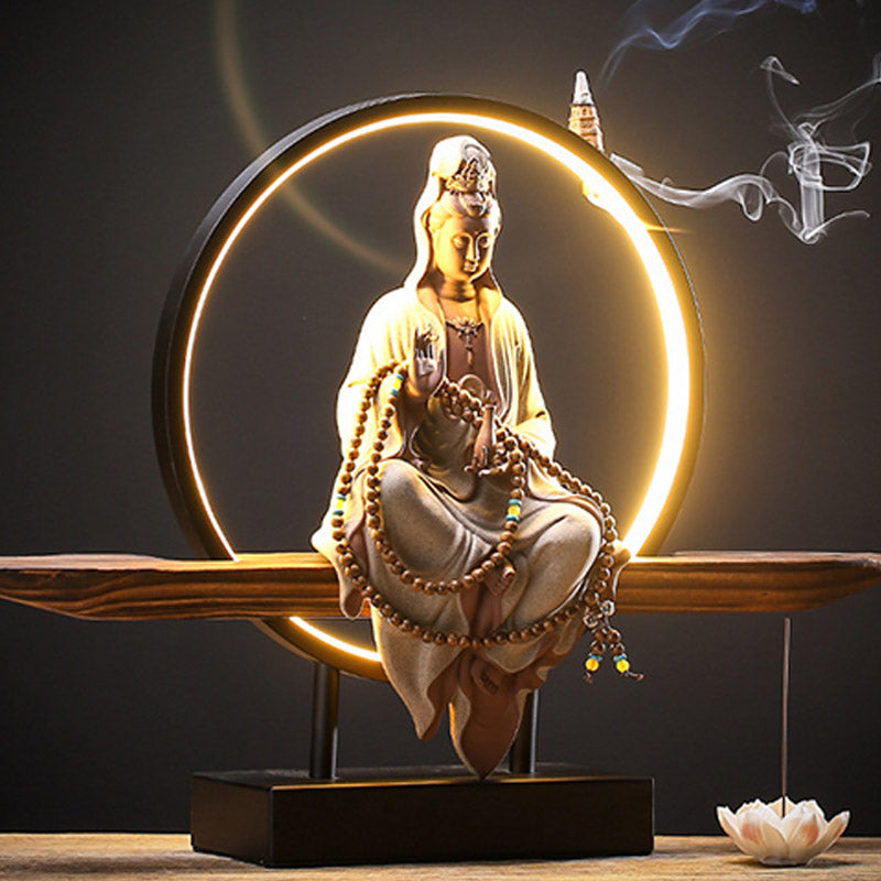 Buddha Stones仏陀 観音 陶器 蓮 リラクゼーション 香炉 装飾