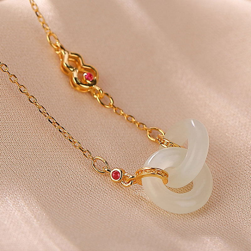 Buddha Stones925スターリングシルバー ラウンド翡翠 幸運繁栄ネックレスチェーンペンダント