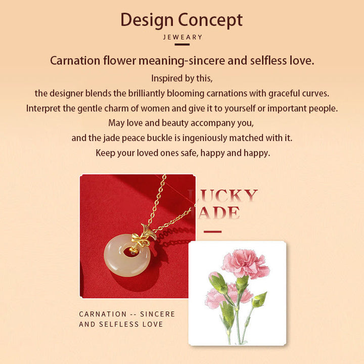 Buddha Stones925 スターリングシルバー 天然和田翡翠 カーネーション花 繁栄のネックレスペンダント - image 8