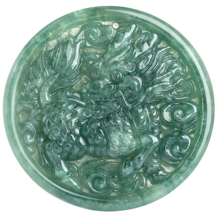 Buddha Stones天然翡翠キリンの豊穣の紐ネックレスペンダント