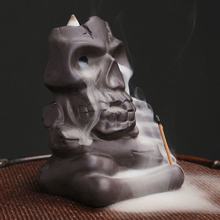 ハロウィン スカルヘッド 紫粘土 ヒーリング香炉 デコレーションBuddha Stones