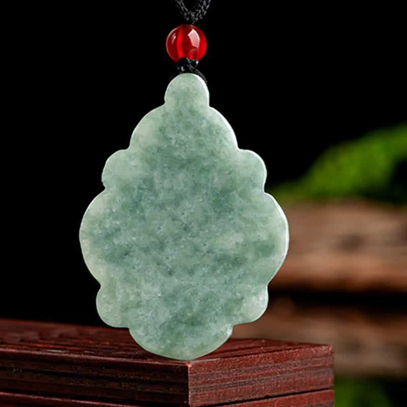 Buddha Stones天然翡翠カランコエブロスフェルディアナ花柄幸運ネックレスペンダント
