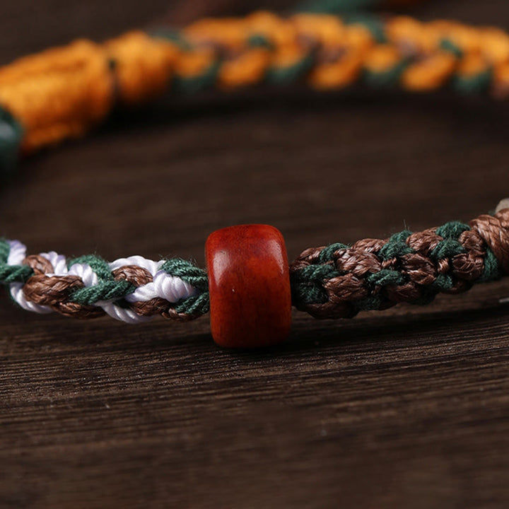 Buddha Stonesハンドメイド チベットシルバー 925 スターリングシルバー ザキラム 富の女神 ラクダの骨 守護 編み込みブレスレット