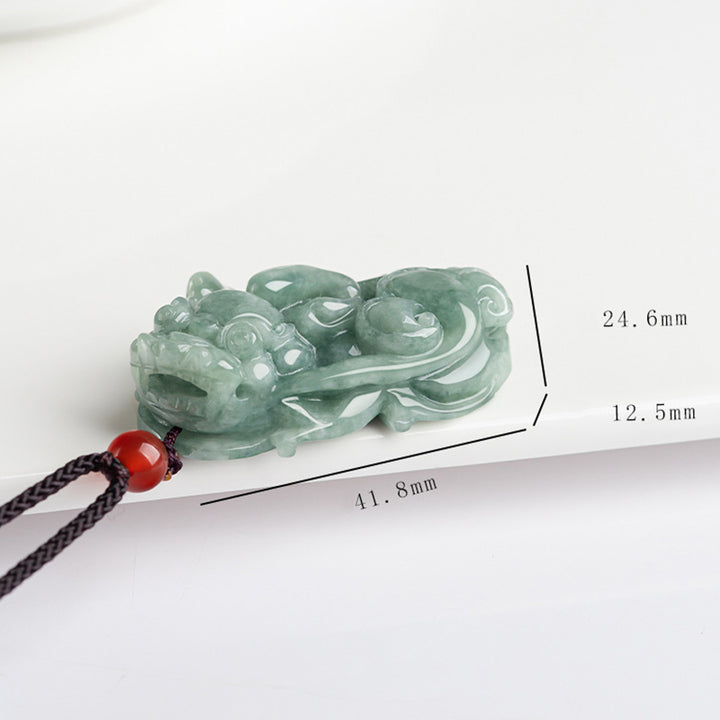 Buddha Stones翡翠貔貅富幸運紐ネックレスペンダント - image 10