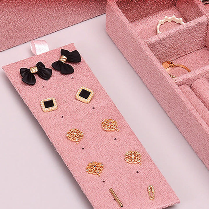 Buddha Stonesシンプルデザイン ジュエリーボックスオーガナイザー 2層ジュエリー収納ボックス フランネルボックス ロック付き - image 14