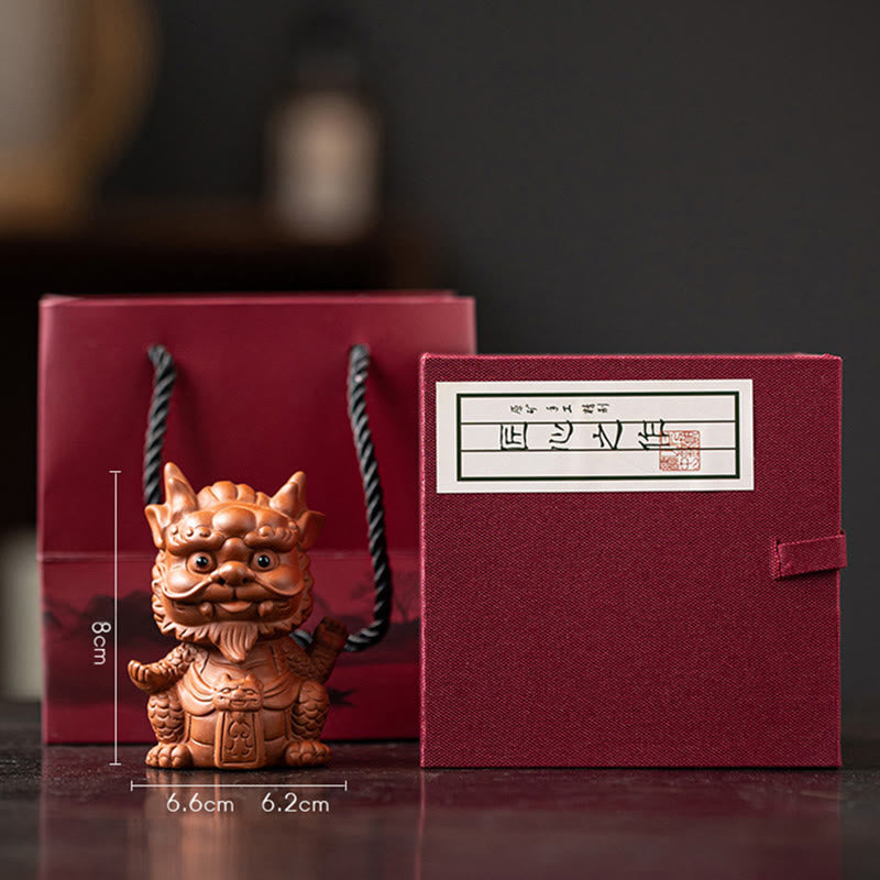 Buddha Stones幸運 龍 富 茶 ペット 紫 粘土 置物 装飾 - リトルドラゴンキング-ブラウン（ギフトボックス） - image 21