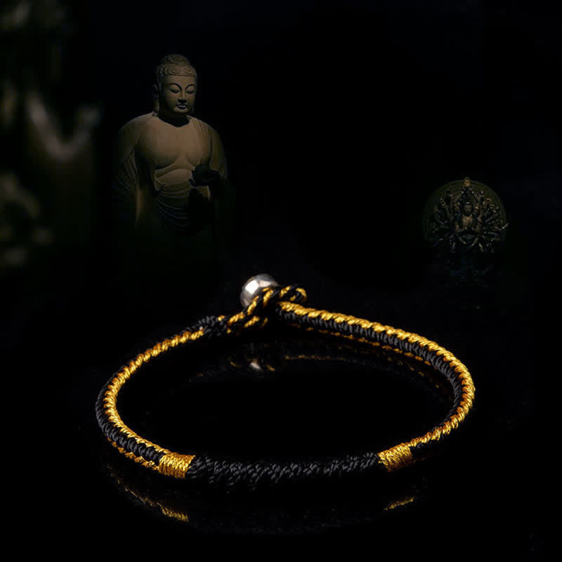 Buddha Stonesチベット手作り編み込み幸運紐保護ブレスレット