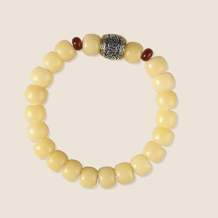 Buddha Stones菩提樹の吉兆雲福文字ビーズ平和ブレスレット