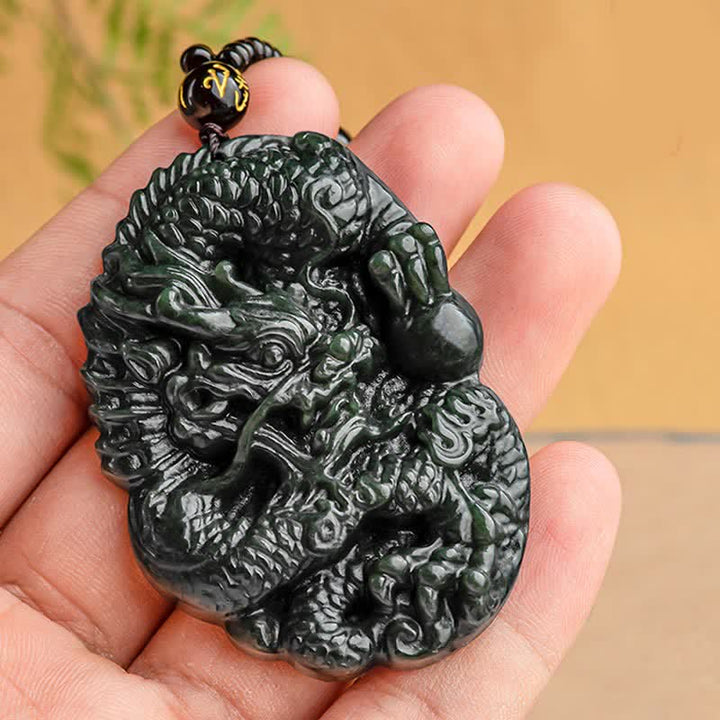 Buddha Stones和田翡翠龍 成功 調和 ネックレス ビーズ ストリング ペンダント - image 4