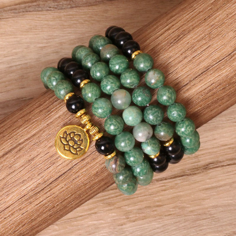 Buddha Stones108個入り 天然瑪瑙Malaヒーリングブレスレット