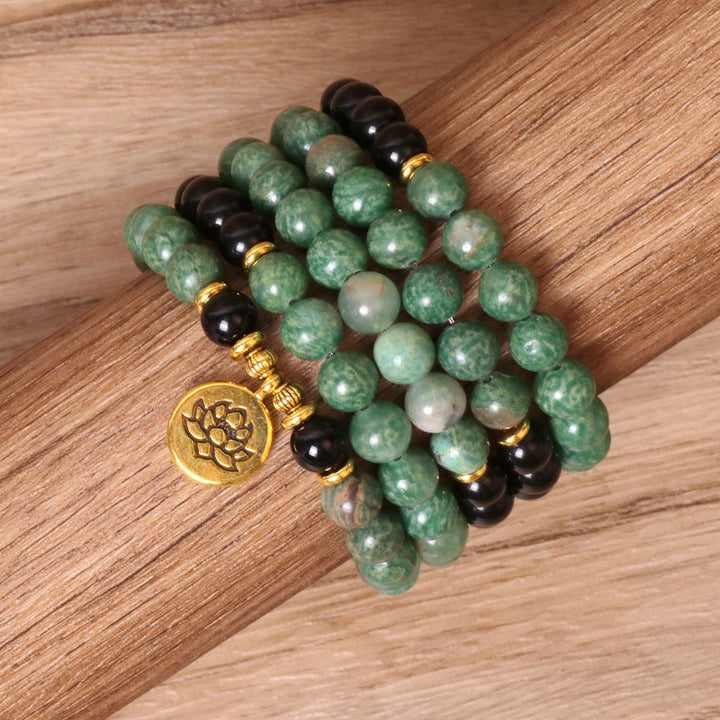 Buddha Stones108個入り 天然瑪瑙Malaヒーリングブレスレット