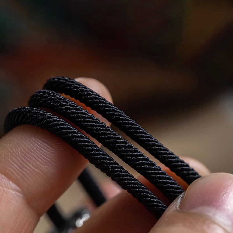 Buddha Stonesチベットのオーム・マニ・パドメ・フム彫刻お守りダブルラップブレスレット