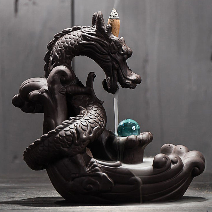 Buddha Stonesチベット龍守護香炉装飾 - image 2