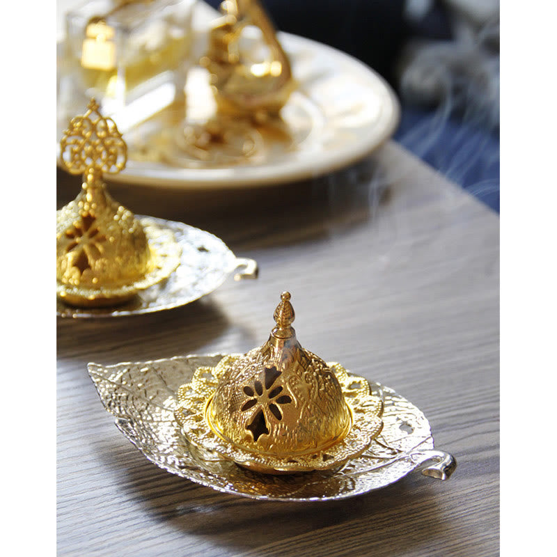 チベットの金箔ミニコースター瞑想用香炉