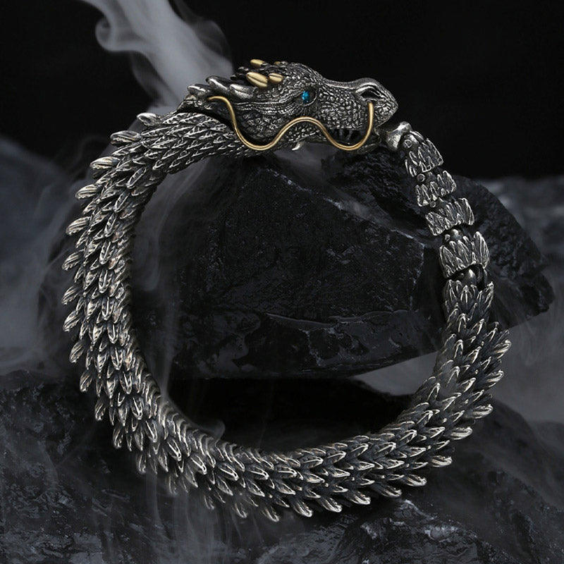 Buddha Stones北欧 ドラゴン ハンドメイド お守り 幸運 保護 チェーン ブレスレット